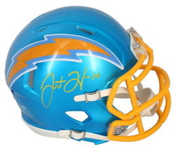 Justin Herbert Autographed Chargers Flash Speed Mini Helmet Beckett - £205.52 GBP