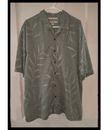 Men&#39;s Jamaica Jaxx Green Tropical Leaf Print Silk Short Sleeve Shirt XL - $25.98 CAD