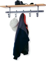 Enclume Shelf Coat Rack With Hardwood Shelf, Hammered Steel - £145.13 GBP