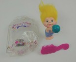 Vintage 1991 Applause Magic Trolls Babies Yellow Hair With Carry Bag &amp; B... - £15.31 GBP