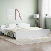 Modern Wooden White Super King Size 180x200 cm Bed Frame With Headboard ... - £164.37 GBP