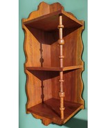 Handmade Corner Wall Mount HEAVY Solid Wood Shelf 3 Tier Curio 43&quot; 2 AVA... - $247.49