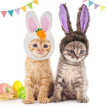 2 Pack Cute Cat Easter Costume - Adjustable Soft Bunny Rabbit Hat with Ears - £11.59 GBP