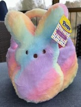 Peeps Plush 3-D Bunny Rabbit Easter Basket 2024 Rainbow Soft NWT 12” Pin... - £25.10 GBP