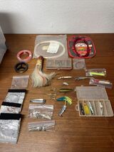 Vintage Fishing Tackle Lot Hooks Lures Line 50+ Pieces KG JD - $24.74