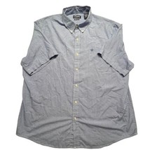 Chaps Easy Care Shirt Mens 2XL Blue Gingham Plaid Short Sleeve Button Up Dress - £16.40 GBP