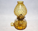Vintage FOSTORIA Coin Glass Amber Oil COURTING LAMP With Globe And Good ... - $44.52
