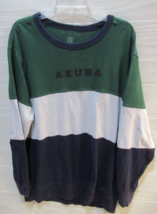 Men&#39;s vintage American Eagle AE USA color-block blue green gray sweatshi... - $19.79