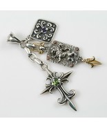 Rampant Lion, Cross Fleur-de-lis  Charm Pendants w/Zircon &amp; Sapphire Gem... - $6,372.73 MXN