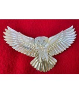 Magical Carved Mother Of Pearl Extra Large Flying Owl Shamanic Power Pen... - $120.00