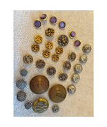 Lot of Vintage Stamped Metal Buttons Designs Floral Etc - £14.67 GBP