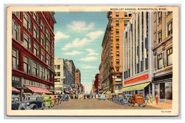 Nicollet Avenue Street View Minneapolis Minnesota MN Linen Postcard H24 - £3.07 GBP