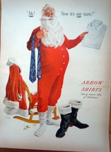Arrow Shirts Santa Christmas Magazine Advertising Print Ad Art 1952 - $9.99