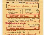 Brasserie Lipp Menu Boulevard Saint Germain Paris France 1960&#39;s - $77.22