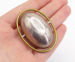 MEXICO 925 Sterling Silver - Vintage Two Tone Orbit Dome Brooch Pin - BP2381 - £68.08 GBP