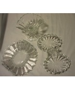 Beautiful Vtg 3 piece Heisey Crystolite  Crystal Scalloped Glass Candy Dishes - $35.00