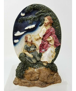 Jesus Preaching to John the Baptist Relief Ceramic Display Vintage - $18.95