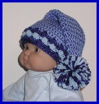 Blue Elf Stocking Hat Boys Newborn Baby Boy Babies 0-6 Months Mixed Blues - £11.15 GBP