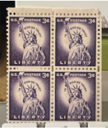 # 1035, Purple Statue of Liberty, Block of (4) 1954 3¢ - $37.25 CAD