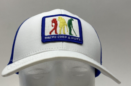Drive Chip &amp; Putt Hat Snapback Mesh Golf Hat Blue And White - $8.46