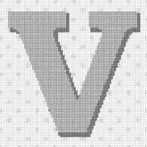 Pepita Needlepoint Canvas: Polka Dot Letter V Gray, 7&quot; x 7&quot; - $50.00+