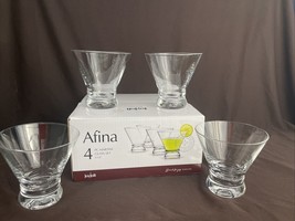 NEW JoyJolt Barware Afina 4 Piece Martini Glass Set 8 oz Clear Glasses New - $14.96