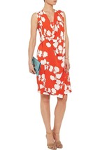 Diane von Furstenberg Naira Printed Silk-Crepe Dress SZ 2 Red ($485) - £91.14 GBP