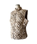 Eddie Bauer Tan Camo Print Quilted Goose Down Puffer Vest - Women&#39;s XL - $722.54 MXN