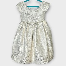 LAURA ASHLEY gold &amp; pale pink jacquard formal party dress girls size 6 - $37.74