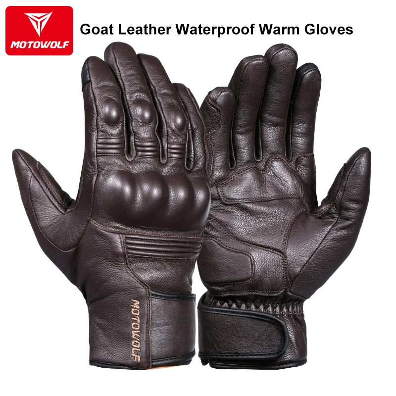 Real Leather Motorcycle Gloves Waterproof Windproof Winter Warm Summer - £27.01 GBP+