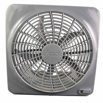 Portable Fan Box Battery Operated Air Desk Cooler Cooling Personal Travel Gray - £15.65 GBP