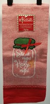 Silent Night Jar Embroidered 28&quot; Christmas Holiday Kitchen Tea Towel Kay Dee - £3.09 GBP