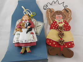 MIDWEST TATTERTALES SANDI GORE EVANS ORNAMENT plus Signed wooden Angel 4... - $233.88 MXN
