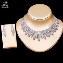 Charm AAA Cubic Zirconia Fashionable Women&#39;s Jewelry Set Bridal Wedding Set 2 Pi - £116.95 GBP