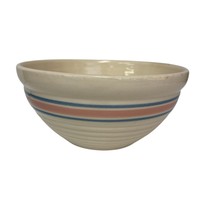 Watt Yellow Ware Ribbed 9.5 Inch Pottery Mixing Bowl Pink &amp; Blue Stripe ... - $749.00 MXN