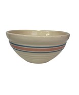 Watt Yellow Ware Ribbed 9.5 Inch Pottery Mixing Bowl Pink &amp; Blue Stripe ... - $749.00 MXN