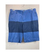 Volcom Vmonty Flat Front Chino Block Short Blue Two Tone Mens Size 33 - $19.95