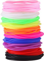 120 Pieces Colorful Silicone Jelly Bracelets Nonluminous 80S Bracelets Bands for - £15.48 GBP