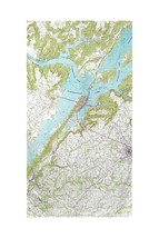 Betsy Drake Lake Guntersville, AL Nautical Map Beach Towel - £47.68 GBP