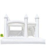 King Inflatable White Bounce House Castle With Air Blower, Slide &amp; Ball ... - £1,797.43 GBP