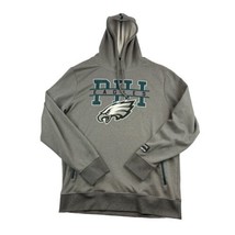 Philadelphia Eagles NFL Hoodie Zip Pockets Mens L Gray Long Sleeve Wrist Patch - £22.10 GBP