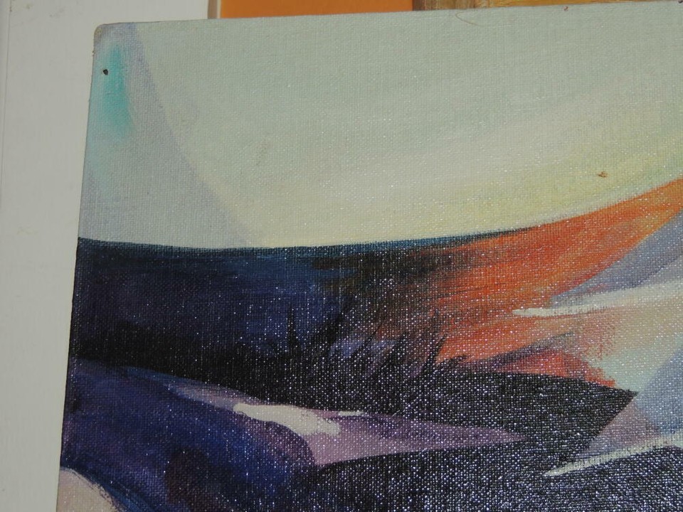 Painting signed 20x16 S Kamen Canvas expressionist Samuel Sam Sailing San Diego Item image 10