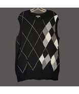 Men&#39;s APT.9 XL Argyle Sweater Vest Black/Gray Cotton - $179.51 MXN