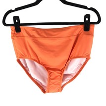 Lands End Chlorine Resist Tummy Control High Waist Bikini Swim Bottoms Orange 10 - £15.13 GBP