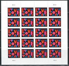 Mint US Year of 2021 Love Pane of 20 - $18.00