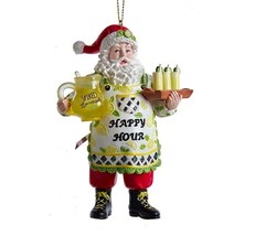SANTA SERVING LEMONADE Happy Hour Santa Christmas Ornament by Kurt Adler - £11.03 GBP