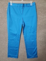 Charter Club Ankle Dress Pants Womens 12 Petite Satin Blue Slimming Stretch - £19.68 GBP