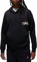 Nike jordan essentials graphic fleece pullover hoodie in Black/Fire Red - size - £61.20 GBP