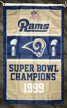 Los Angeles Rams Vertical Super Bowl Championship Flag 3x5 ft Sports Ban... - $18.99