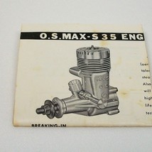Vintage O.S. Max-S 35 Engine Instruction Sheet Manual - £13.23 GBP